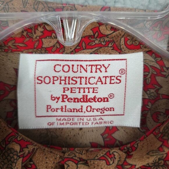 Vintage Pendleton High Neck Blouse MED - Picture 4 of 9